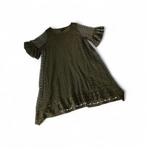 Lane Bryant Lace Overlay Bell Sleeve A-line Dress